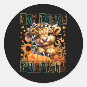 Adesivo Ali Pumpkin Retro Style Highland Cow Para Fal