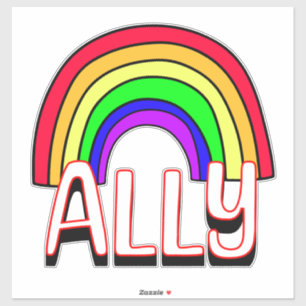 Adesivo Aliado da Comunidade LGBTQIA+ Cute Apoio ao Orgu