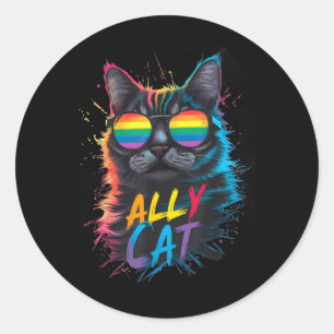 Adesivo Aliado LGBT Gato Seja Gentil Arco-íris Gay Engraça