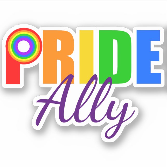 Adesivo Aliança Arco-Íris orgulho gay Ally LGBTQ (Frente)