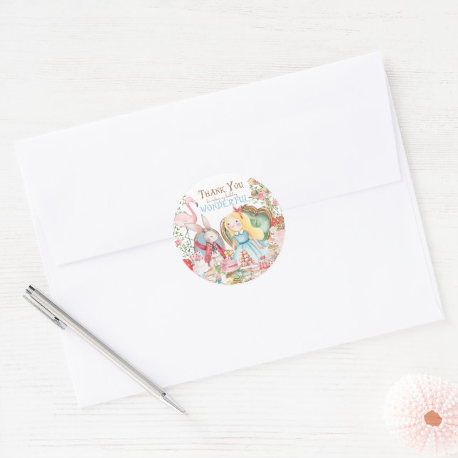 Adesivo Alice Adventures em Woderland Birthday Tea Party (Envelope)