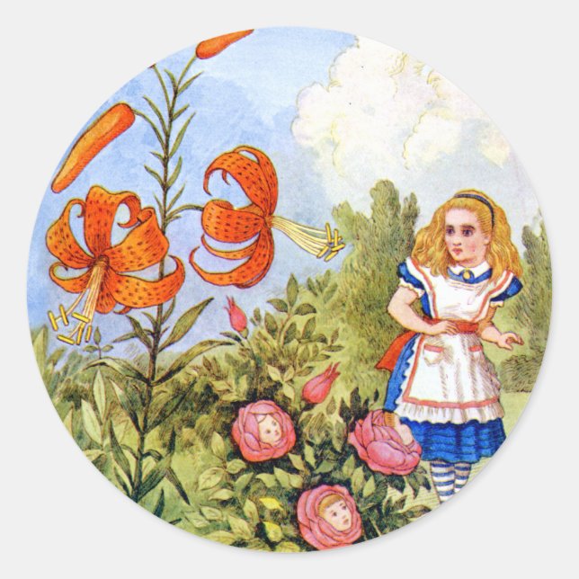 Adesivo Alice e as Flores Falantes na Terra das Maravilhas (Frente)