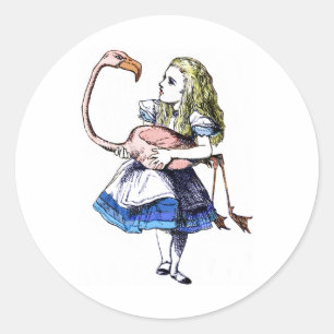 Adesivo Alice e flamingo cor-de-rosa