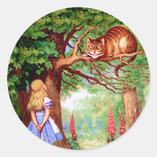 Adesivo Alice encontra o gato de Cheshire no país das