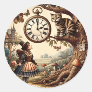 Adesivo Alice & Gato de Cheshire: Fantasia Caprichosa do P