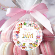Alice in Wonderland 2nd birthday Thank You Sticker