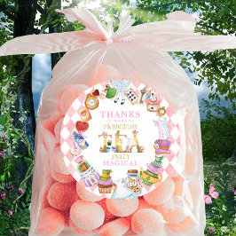 Adesivo Alice in Wonderland 5th birthday Thank You Sticker