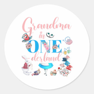 Adesivo Alice Na Família Onederland Avó Do Aniversário