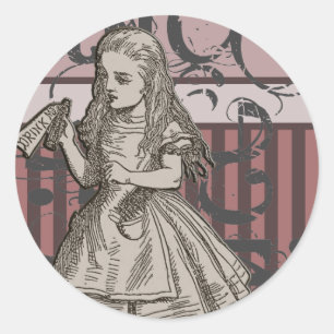 Adesivo Alice no Grunge do país das maravilhas (rosa)