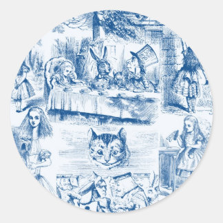 Adesivo Alice No País Das Maravilhas De Azul E Brancos