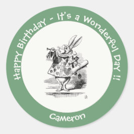 Adesivo Alice no País das Maravilhas do Coelho Branco