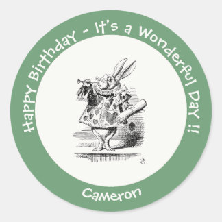 Adesivo Alice no País das Maravilhas do Coelho Branco