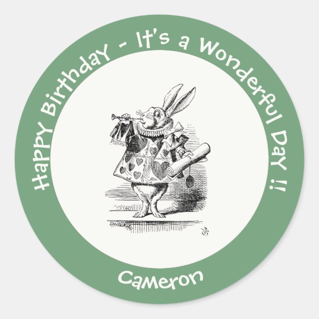 Adesivo Alice no País das Maravilhas do Coelho Branco (Frente)