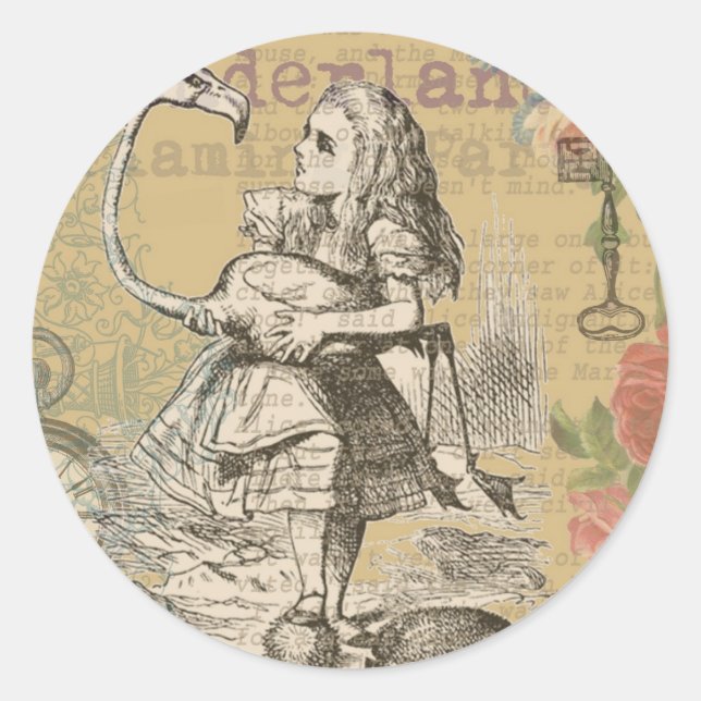 Adesivo Alice no País das Maravilhas Flamingo Classic (Frente)