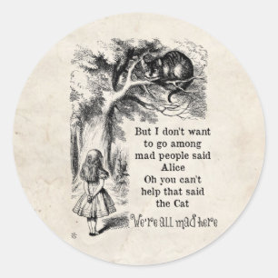 Adesivo Alice no País das Maravilhas; Gato de Cheshire com