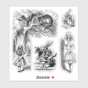 Adesivo Alice no País das Maravilhas Vintage com Coelho Br