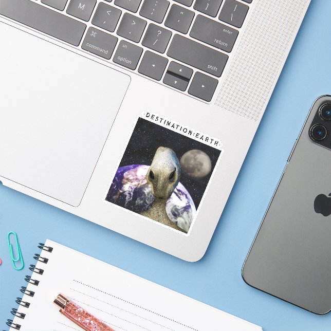 Adesivo Alien Destination: Earth (Notebook com iPhone)