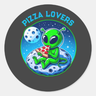 Adesivo Alienígena Adoradora de Pizza na Lua | Cósmico div