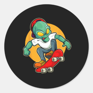 Adesivo Alienígena Andando de Skate Ufo Skate Extraterrest