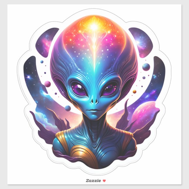 Adesivo Alienígena azul (Folha)