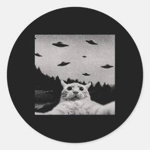 Adesivo Alienígena Cat Ufo - Ajustado Clássico