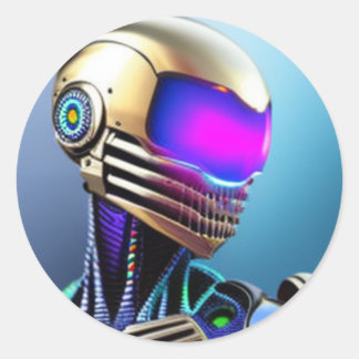 Adesivo Alienígena Cyborg Classic Round Sticker
