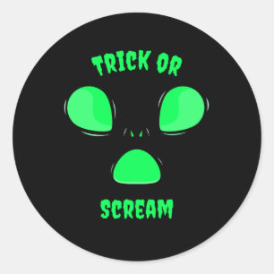 Adesivo Alienígena de Halloween de design engraçado de t