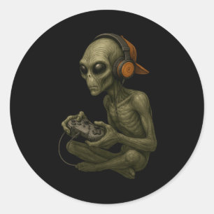 Adesivo Alienígena de Halloween Gamer Video Gaming Boys Me