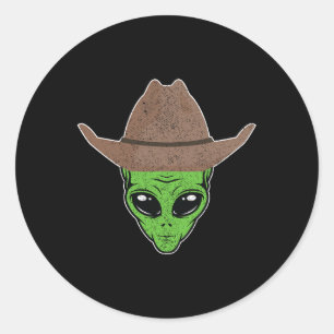 Adesivo Alienígena De Vaqueiro De Diversão De Halloween Pr