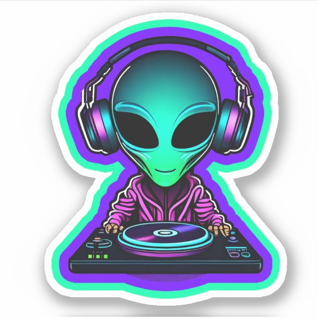 Adesivo Alienígena DJ (Frente)