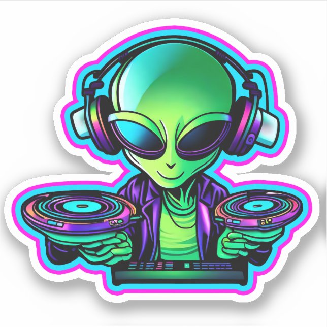 Adesivo Alienígena DJ (Frente)
