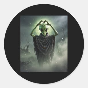 Adesivo Alienígena Engraçado Mãos Corações de Poster Horro