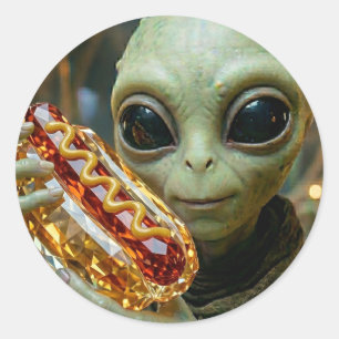 Adesivo Alienígena Extraterrestre com Cachorro Quente Cris