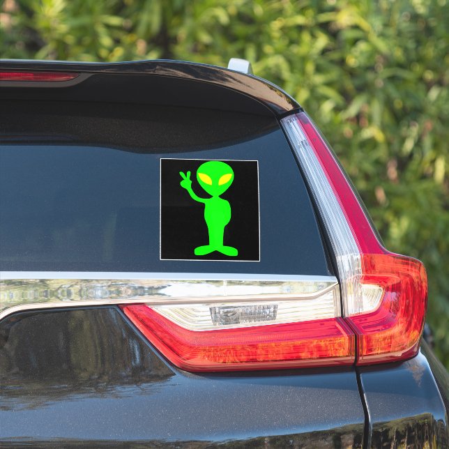 ADESIVO ALIENÍGENA FUNNY OFO PEACE CAR DECAL STICKER (Lado do carro)