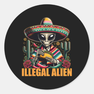 Adesivo Alienígena ilegal Cinco de Mayo Western Ufo Funn