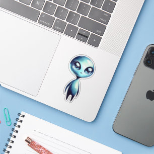 Adesivo Alienígena Kawaii Azul