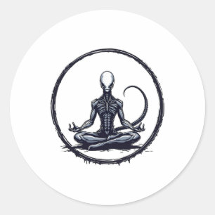 Adesivo Alienígena Meditando Paródia de Terror de Ficção C