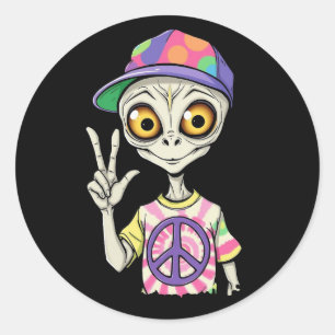 Adesivo Alienígena mostra Sinal de Paz com a Mão 1