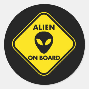 ADESIVO ALIENÍGENA ONBOARD ENGRAÇADO