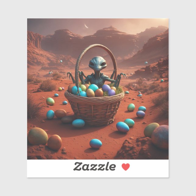 Adesivo Alienígena páscoa (Folha)