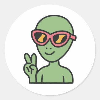 Adesivo Alienígena Peace Out