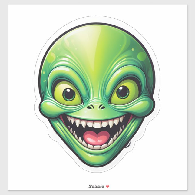 Adesivo Alienígena Verde (Folha)