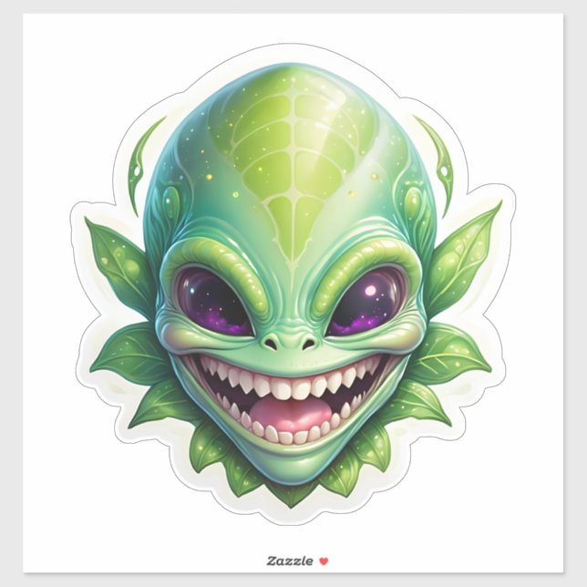 Adesivo Alienígena Verde (Folha)