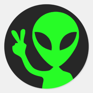 Adesivo Alienígena verde azul e pacífica