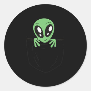 Adesivo Alienígena Verde Num Bolso De Gráfico Sci Fi Engra