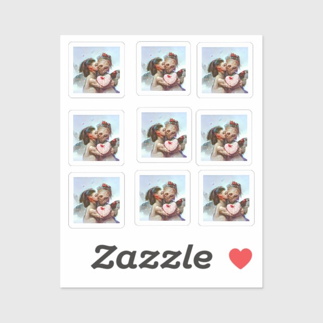 Adesivo Alienígena Whimsical Romance (Folha)