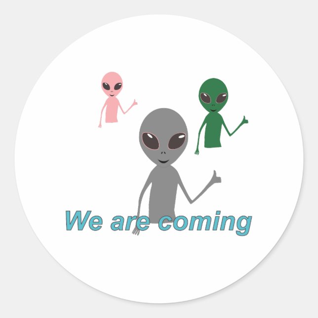 Adesivo Aliens mostrando o gesto "curtir" (Frente)