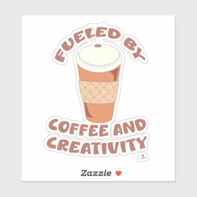 Adesivo Alimentado por café e criatividade, dizendo "Epic  (Folha)