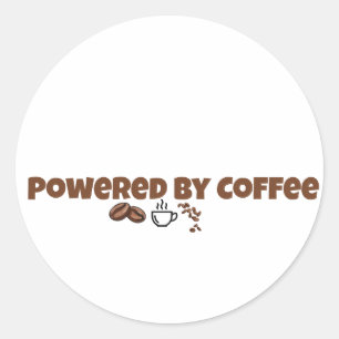 Adesivo Alimentado Por Café Fofo Café Clássico