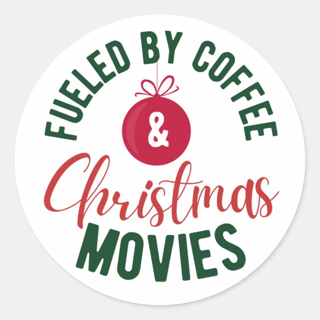 Adesivo Alimentado Por Filmes De Café E Natal (Frente)